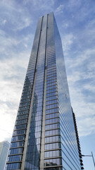 Fototapeta na wymiar Skyscrapers and urban cityscape in the Canary Wharf area of London, United Kingdom.