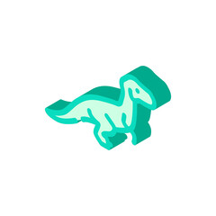 velociraptor dinosaur isometric icon vector illustration sign