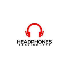 Headphone logo template vector