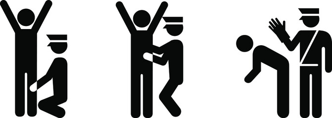 People icons: airport/transport security. Body pat-down and cavity search.