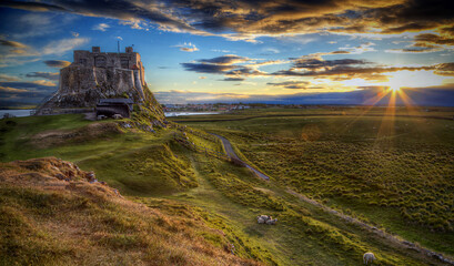 Lindisfarne Castle at Holy Island England