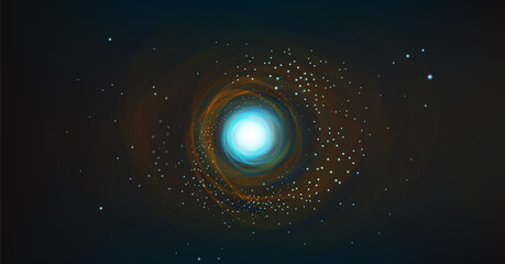 Fantastic Black Hole with Spiral Galaxy on Cosmic Background.planet and physics concept design,vector illustration.