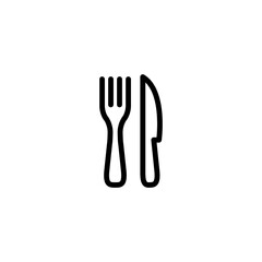 Fork & Knife Restaurant Icon. Linear vector.
