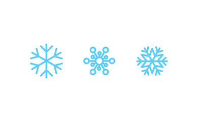 Snowflakes icon collection. Set of snow flake icons. Geometric shapes for christmas and new year decoration.