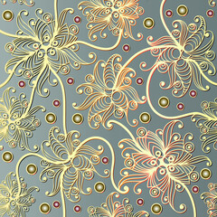 Fototapeta na wymiar Тexture (pattern) in floral style. Vector illustration.