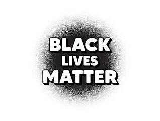 Black lives matter message. Dotwork stain pattern. Stipple dots banner. Demonstration protest quote. Revolution activist slogan. Abstract dotted circle. Black lives matter banner. Vector