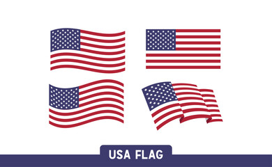 Flag of the United States of America. USA national symbol vector.