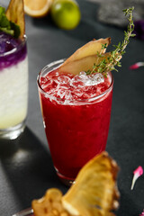 Raspberry mule cocktail. Fresh summer drink