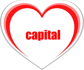 Text capital. Business concept