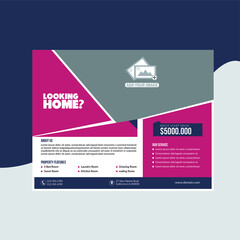 Real Home for sale flyer design template very modern