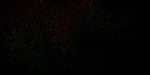 Dark green, red vector pattern with wry lines.