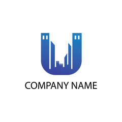 letter u logo illustration simple modern building vector design template color © rokhmatulloh