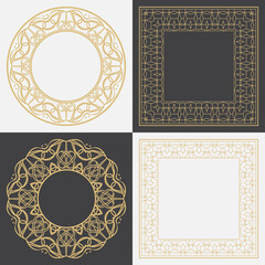 Set of a decorative circular ornament.