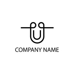 letter u logo vector illustration simple line design