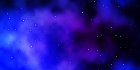 Dark Pink, Blue vector texture with beautiful stars.