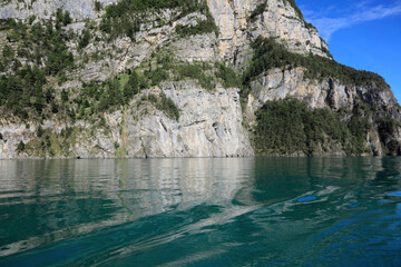 Impressive mountains on the great Lake Lucerne