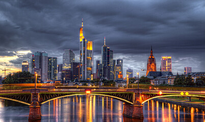 The beautiful Frankfurt Skyline in Germany