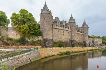 Fototapeta na wymiar Josselin, France. Scenic view of the castle from the bridge