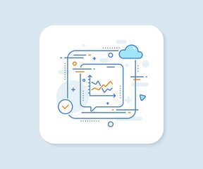 Diagram chart line icon. Abstract vector button. Presentation graph sign. Market analytics symbol. Diagram chart line icon. Speech bubble concept. Vector
