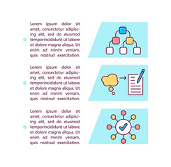 Mind mapping concept icon with text. Lateral thinking. Strategy. Problem solving. PPT page vector template. Brochure, magazine, booklet design element with linear illustrations