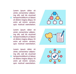 Mind mapping concept icon with text. Lateral thinking. Strategy. Problem solving. PPT page vector template. Brochure, magazine, booklet design element with linear illustrations