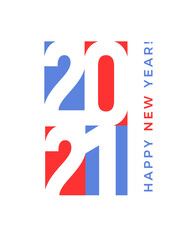 2021 logo concept, Happy New Year poster template, vector illustration.
