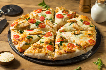 Homemade Chicken Alfredo Pizza