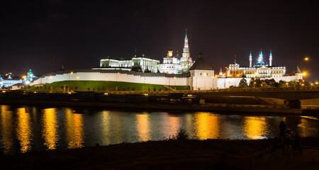Fototapeta na wymiar Panoramic view of the Kazan Kremlin