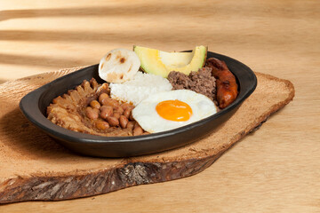 Bandeja paisa, a typical dish in the Antioqueña region of Colombia.