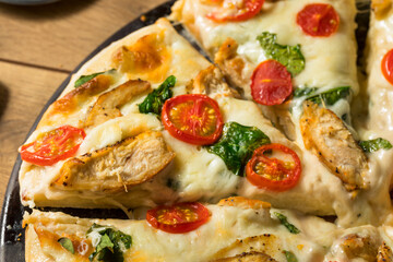 Homemade Chicken Alfredo Pizza