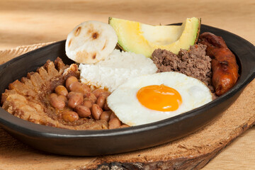 Bandeja paisa, a typical dish in the Antioqueña region of Colombia.