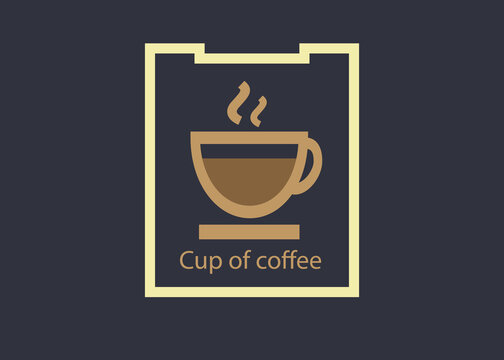 Hot coffee mug logo.