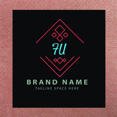 FU initials logo, name initials logo, company initials logo, person initials logo