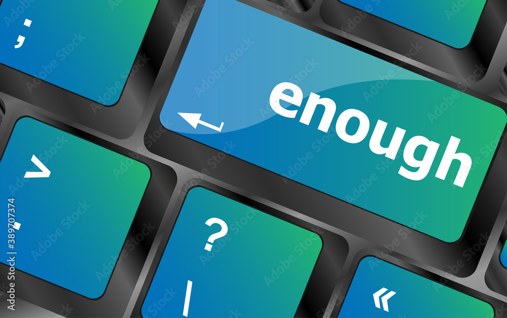 Poster enough word on keyboard key, notebook computer button