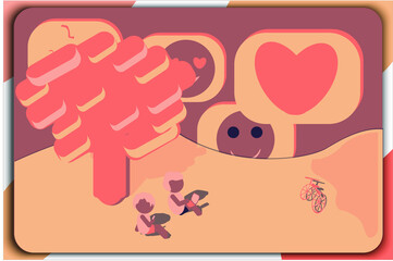 Abstract chilling social media. nature and emotion icon in imagine. shadow in square. social media movement. design esp10.