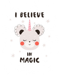 Cute catoon mouse on white background for kids. Beautiful nursery room poster tempale with cute mouse. Vector mouse illustration