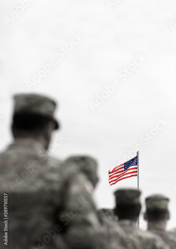 Veterans Day. US soldier. US Army. The United States Armed Forces. Military forces of the United States of America. Empty space for text
