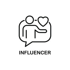 Influencer icon concept isolated on white background. Vector illustration