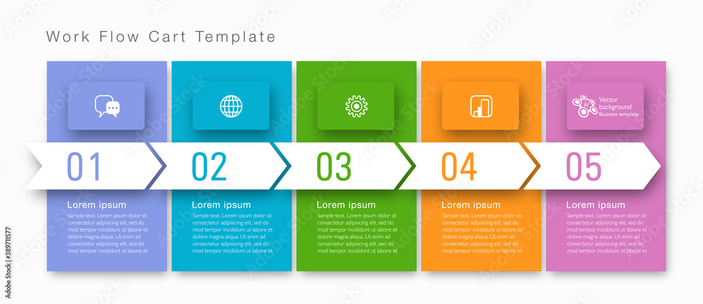 Wall mural timeline. business chart template. vector graphics.