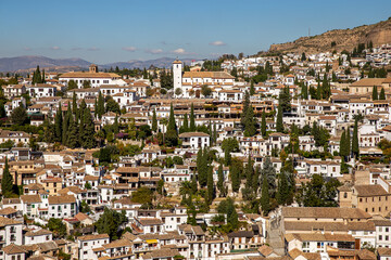 Fototapeta na wymiar panoramic view from Granada, Andalucia, Spain