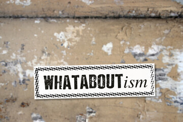 whataboutism label mit grunge hintergrund