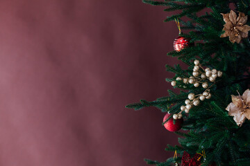 Christmas tree garland New Year's Eve place for inscription decor