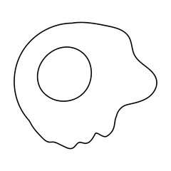 Fried egg vector icon.outline vector icon isolated on white background fried egg.