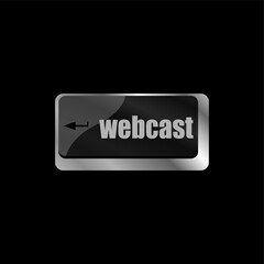 keyboard key with webcast web button. laptop icon