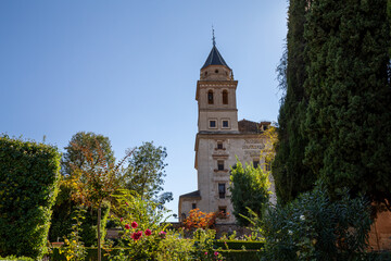 Detail of the royal palace Nazaries of the Alhambra, Granada, Andalucia, Spain	