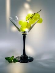 Wine glass with berries