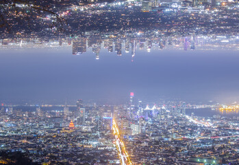 San Francisco and Los Angeles at Night