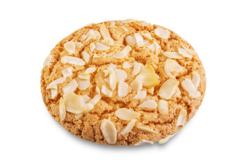 Cookies with almond on a white isolated background