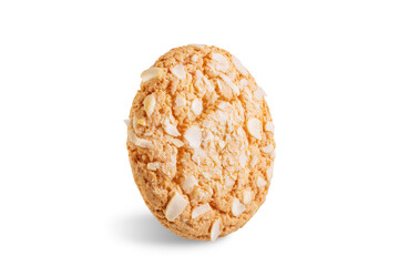 Cookies with almond on a white isolated background