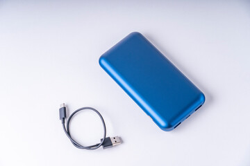 power Bank, portable charger for gadgets close-up, selective focus, tinted image
